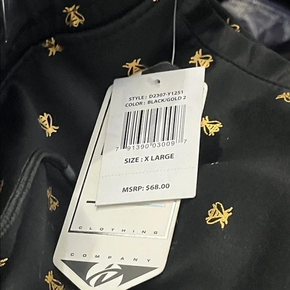 Men's Black Swim Board Shorts with Gold Accent - Picture 5 of 5